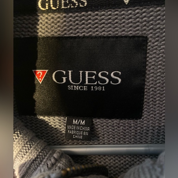 GUESS knit grey heavyweight sweater vintage - Picture 5 of 6